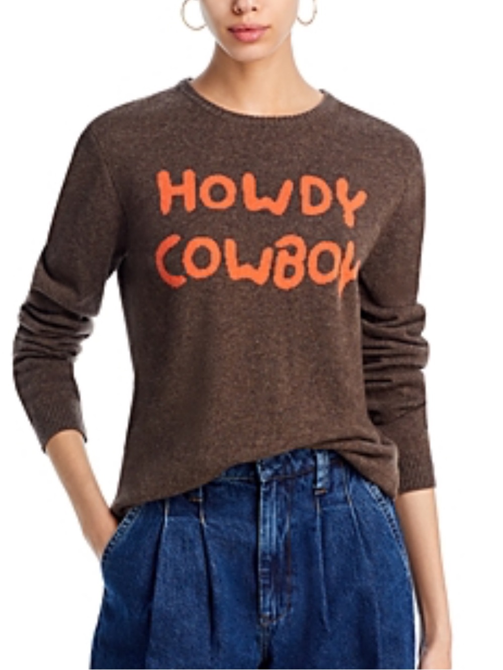 Jumper 1234 Howdy Cowboy Sweater Cashmere Mull & Fame Size 2, S/M